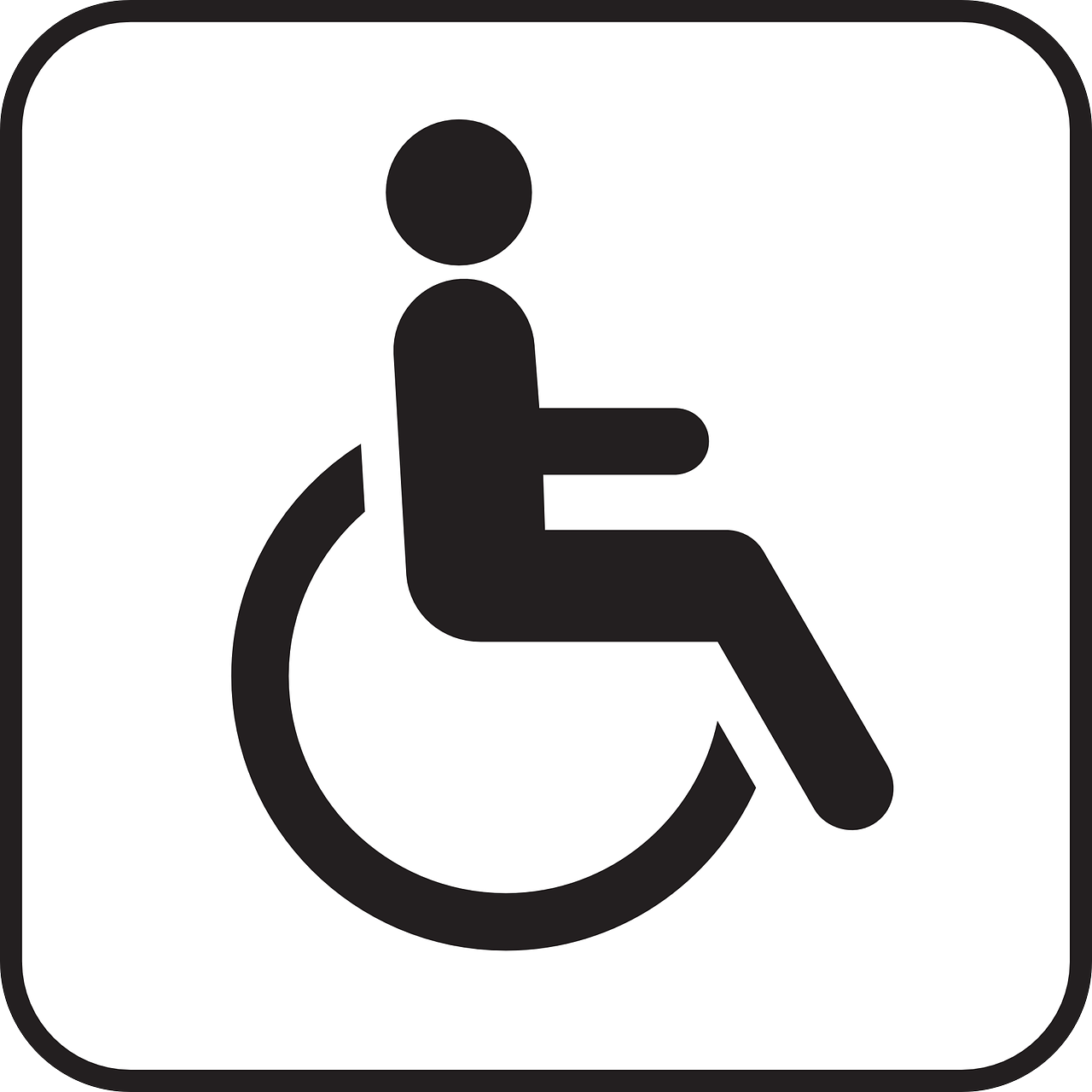 Neįgaliųjų Vežimėlis, Neįgaliųjų Vežimėlis, Chairbound, Neįgalus, Simbolis, Ženklas, Piktograma, Nemokama Vektorinė Grafika, Nemokamos Nuotraukos,  Nemokama Licenzija