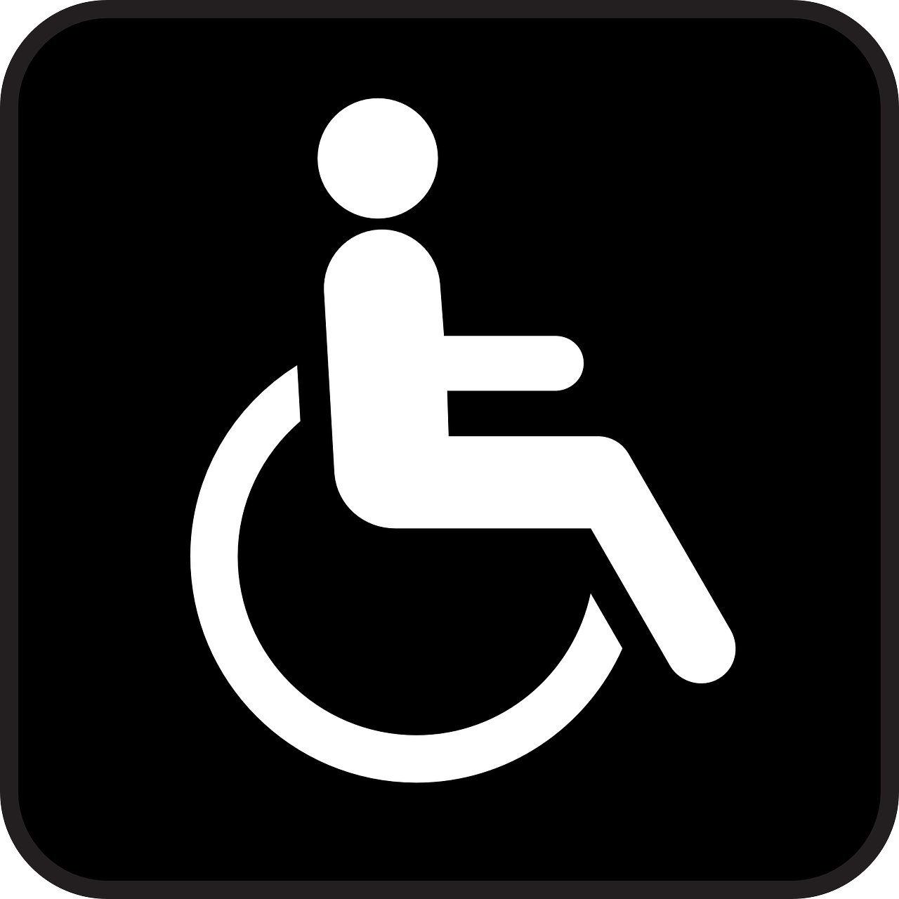 Neįgaliųjų Vežimėlis, Neįgaliųjų Vežimėlis, Chairbound, Neįgalus, Simbolis, Ženklas, Piktograma, Nemokama Vektorinė Grafika, Nemokamos Nuotraukos,  Nemokama Licenzija