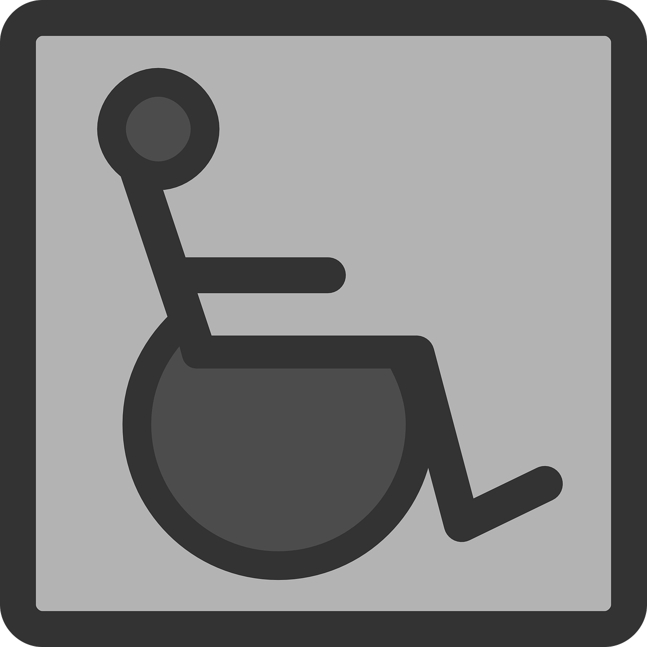 Neįgaliųjų Vežimėlis, Prieinama, Ženklas, Prieinamumas, Kvadratas, Simbolis, Pilka, Pilka, Negalia, Negalia