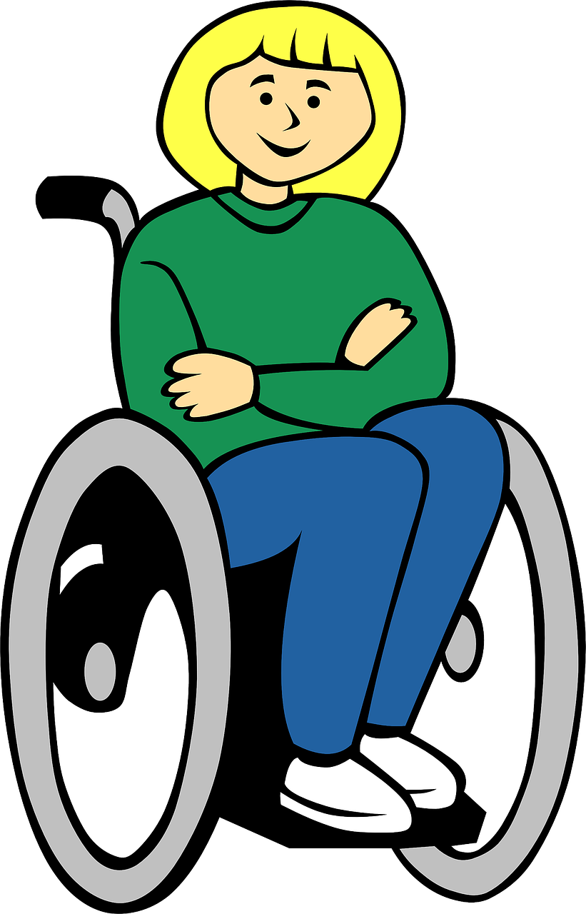 Neįgaliųjų Vežimėlis, Sėdi, Šviesūs Plaukai, Moteris, Lady, Parama, Parama, Priežiūra, Pacientas, Nemokama Vektorinė Grafika