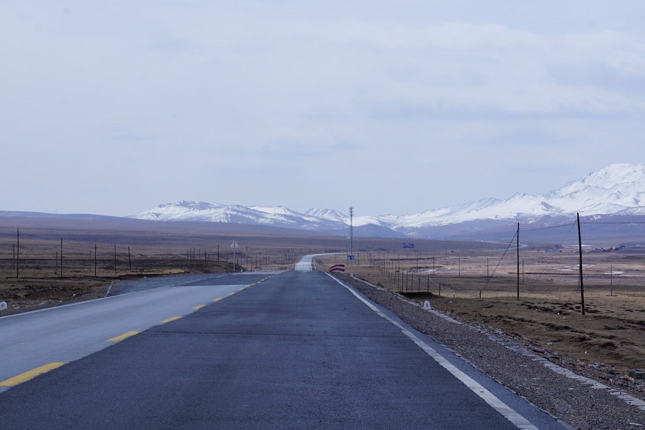 Baltas Debesys, Prairie, Qinghai, Sniego Kalnas, Greitkelis, Nemokamos Nuotraukos,  Nemokama Licenzija