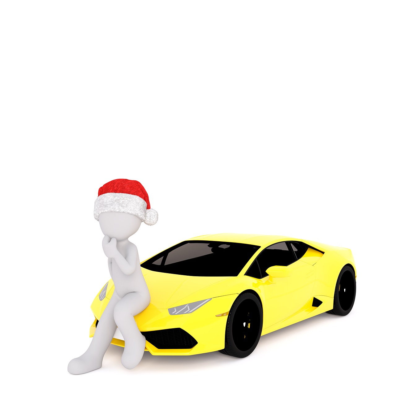 Baltas Vyriškas, Balta, Figūra, Izoliuotas, Kalėdos, 3D Modelis, Viso Kūno, 3D Santa Hat, Prabanga, Prabangus Automobilis