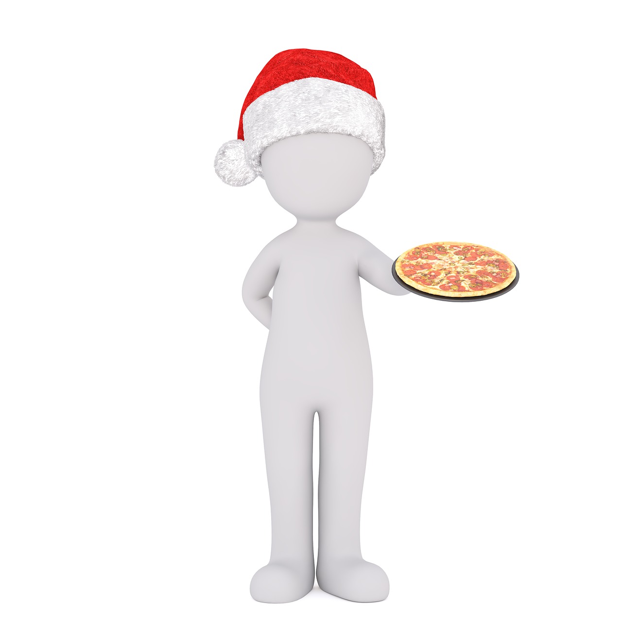 Baltas Vyriškas, 3D Modelis, Viso Kūno, 3D Santa Hat, Kalėdos, Santa Skrybėlė, 3D, Balta, Izoliuotas, Pizzabote