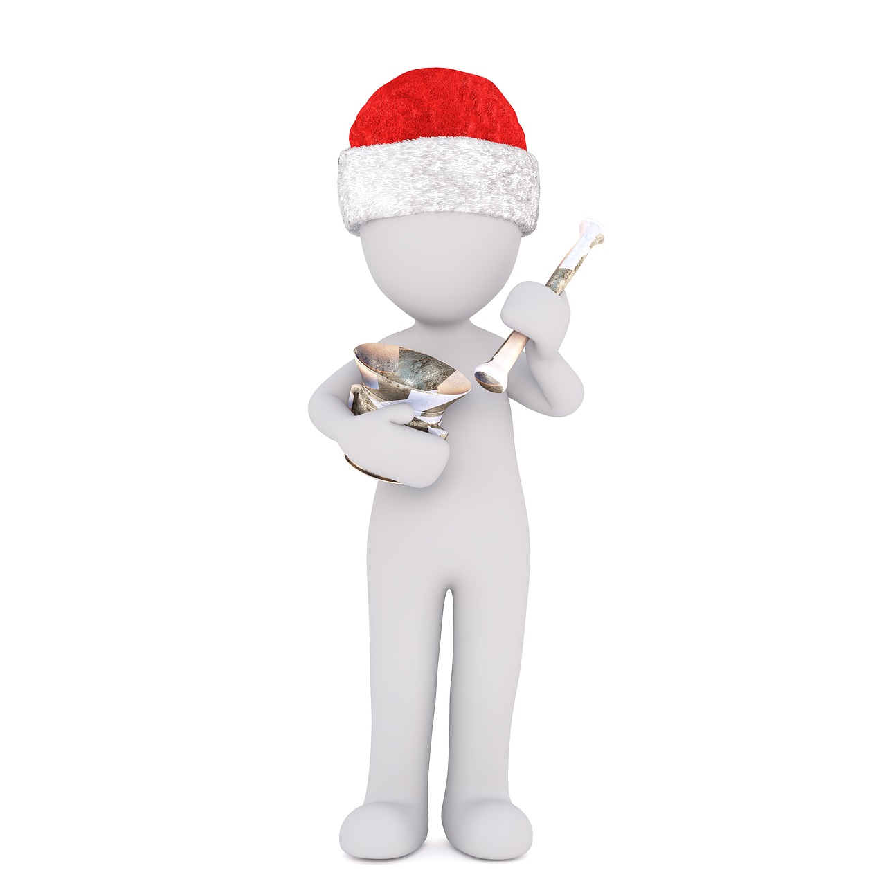 Baltas Vyriškas, 3D Modelis, Viso Kūno, 3D Santa Hat, Kalėdos, Santa Skrybėlė, 3D, Balta, Izoliuotas, Įranga