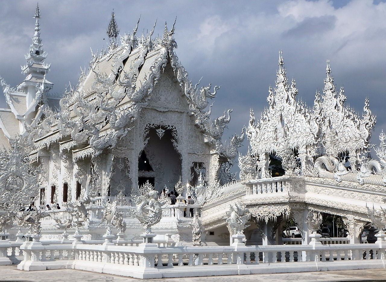 Balta Šventykla, Tailandas, Chiang Rai, Balta, Turizmas, Wat, Architektūra, Buda, Budistinis, Asija
