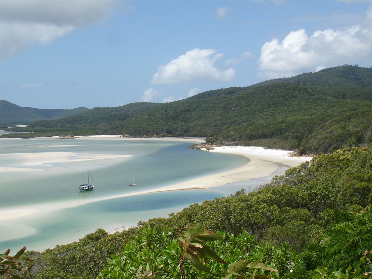 Whitsundays - Australia, Jūra, Mėlynas, Vanduo, Vandenynas, Miškas, Kalnai, Žalias, Vasara, Papludimys