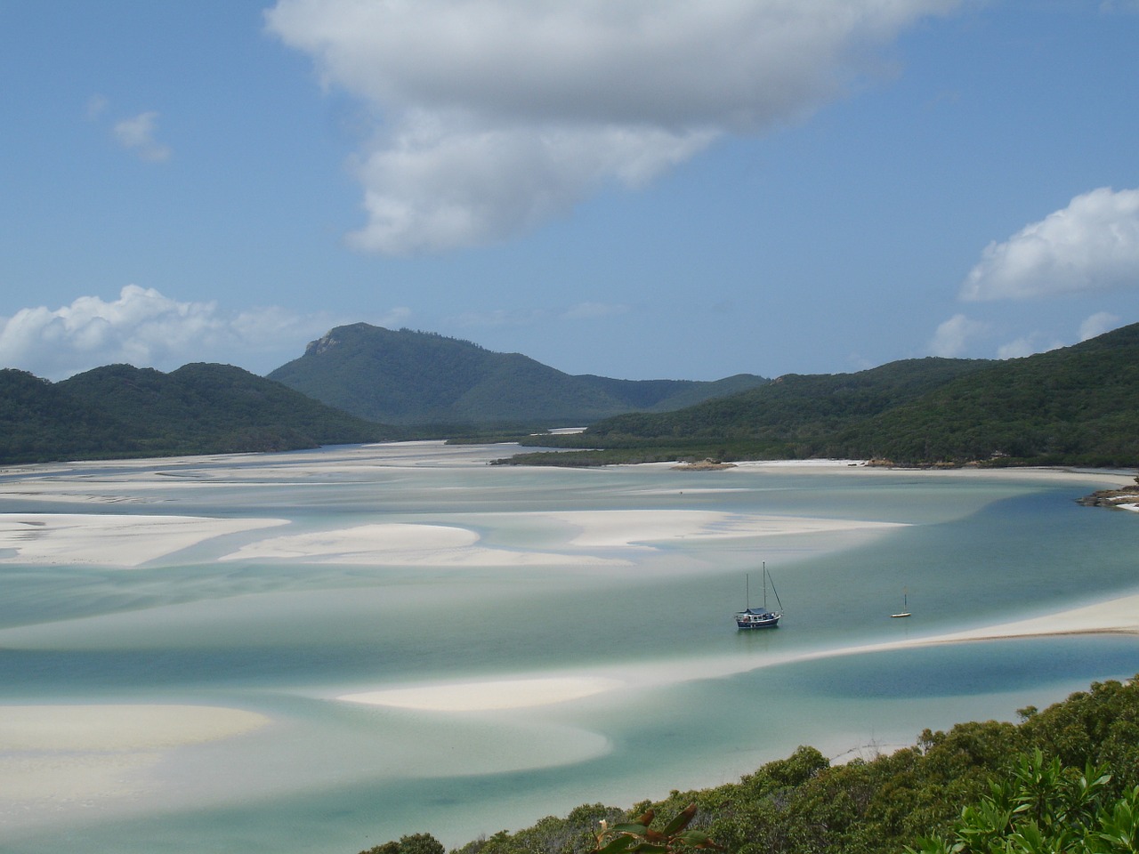 Whitsundays - Australia, Jūra, Vandenynas, Mėlynas, Vanduo, Papludimys, Kraštovaizdis, Rodyti, Kalnai, Miškas