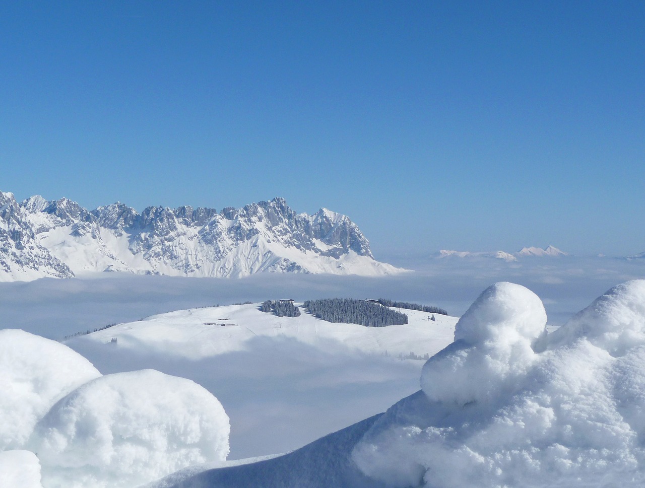 Wilderkaiser, Austria, Tyrol, Elmau, Alpių, Žiema, Slidinėjimas, Panorama, Kalnai, Sniegas