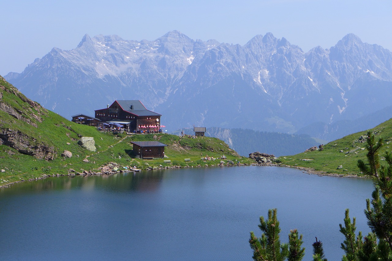 Wildseeloder Namas, Kitzbühel, Namelis, Kalnų Namelis, Ežeras, Idilija, Kalnai, Alpių, Tyrol, Kaimiškas