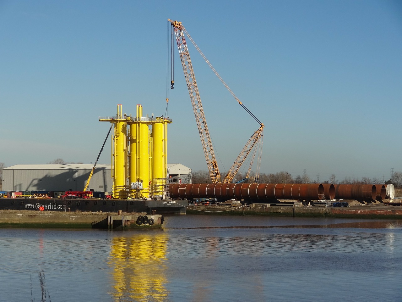 Vėjo Turbina, Statyba, Vėjo Turbinos, Upė, Industrija, Tees, Midlsbro, Nemokamos Nuotraukos,  Nemokama Licenzija