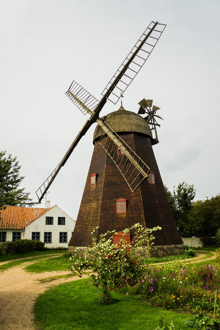 Vėjo Malūnas, Holzmühle, Ruda, Šventė, Toli, Augalas, Žalias, Idiliškas, Bornholm, Baltijos Jūra