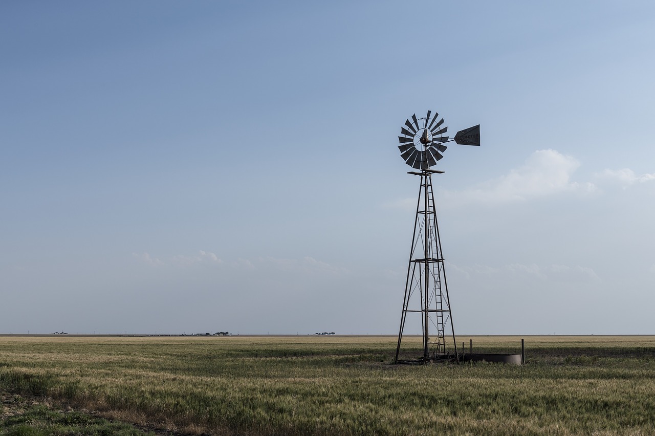 Vėjo Malūnas, Vakarų, Texas, Panhandle, Dangus, Kaimas, Vanduo, Mentės, Rodyklė, Highsmith