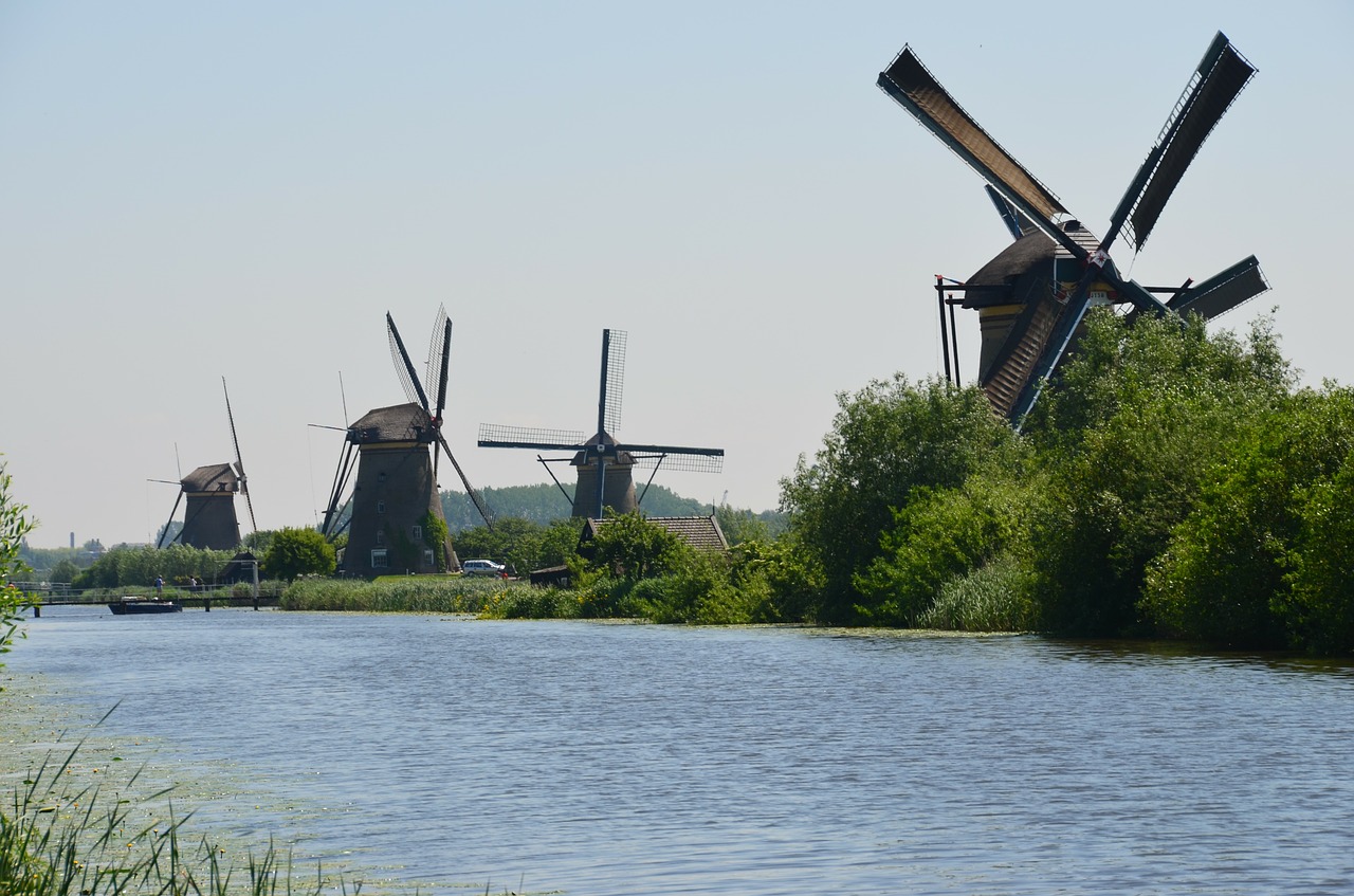 Vėjo Malūnai, Holland, Kanalai, Kanalai, Vanduo, Vandens Keliai, Vidaus Vandens Kelių Transportas, Nemokamos Nuotraukos,  Nemokama Licenzija