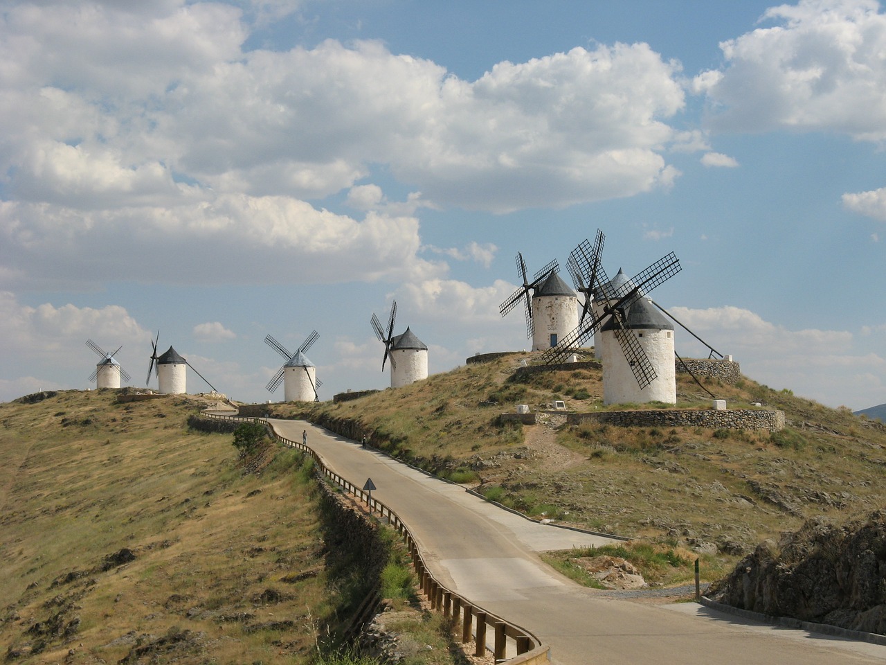 Vėjo Malūnai, Don Quixote, Vėjo Malūnas, Kalnas, Consuegra, Maršrutas, Toledo, Europa, Vietos, Lauke
