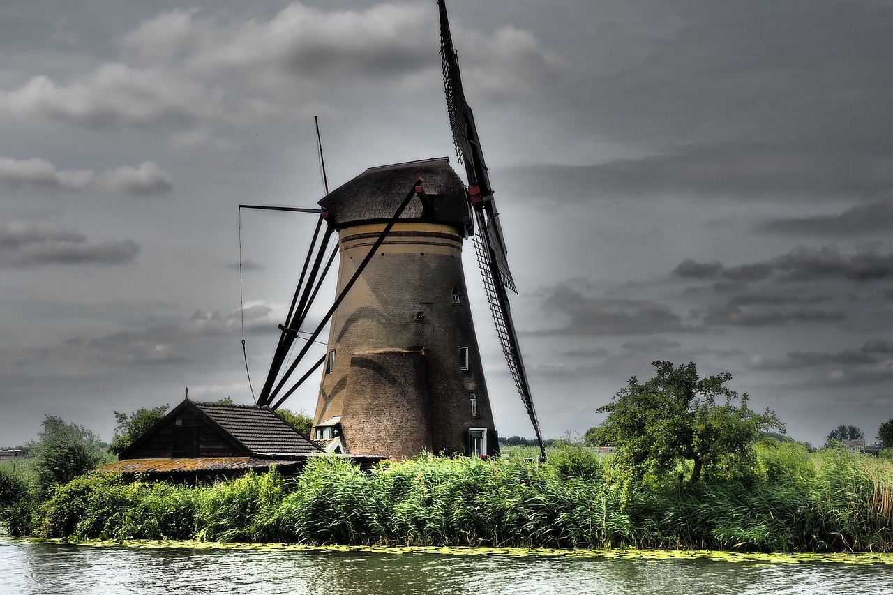 Vėjo Malūnai,  Olandija,  Žemyn,  Nyderlandai,  Windmill,  Istoriškai,  Architektūra,  Vėjo Energija,  Kraštovaizdis,  Malūnas