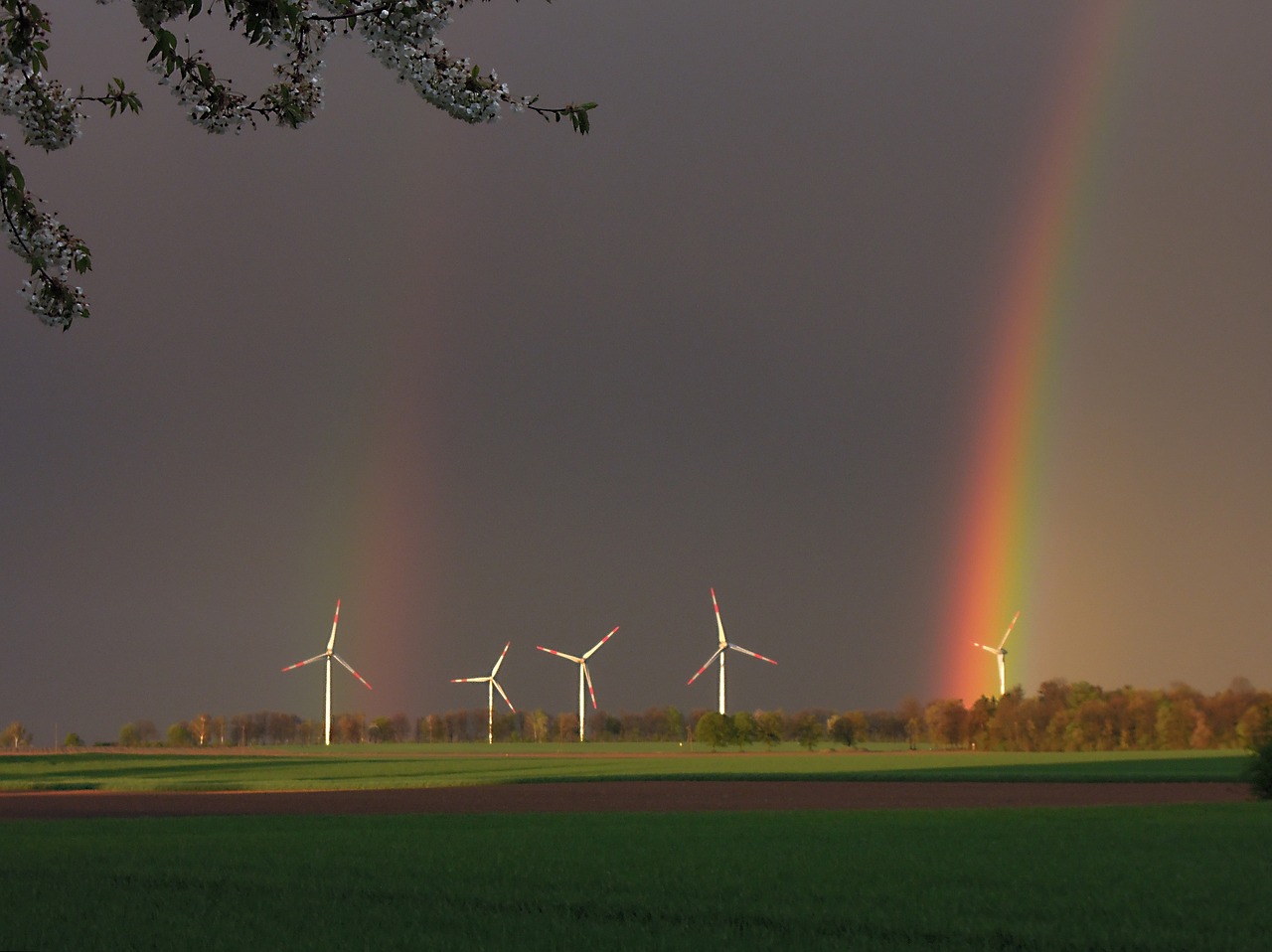 Windräder, Vaivorykštė, Kraštovaizdis, Nemokamos Nuotraukos,  Nemokama Licenzija