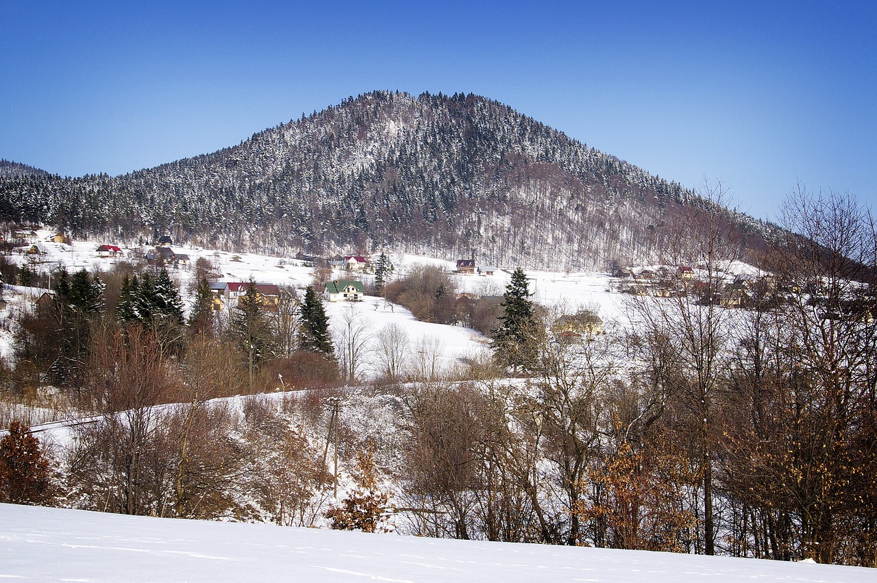 Žiema, Sniegas, Kalnai, Kraštovaizdis, Gamta, Malopolska, Salos Beskidai, Viršuje, Vaizdas, Nemokamos Nuotraukos