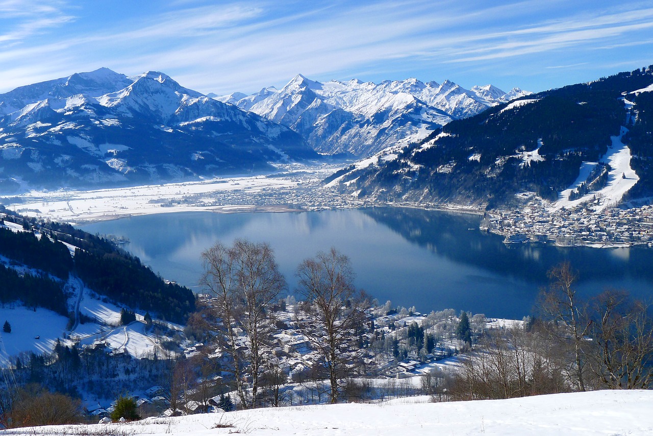 Žiema, Žiemą, Kalnai, Ežeras, Ežero Vaizdas, Zell Am See, Austria, Kraštovaizdis, Gamta, Žiemos Svajonė