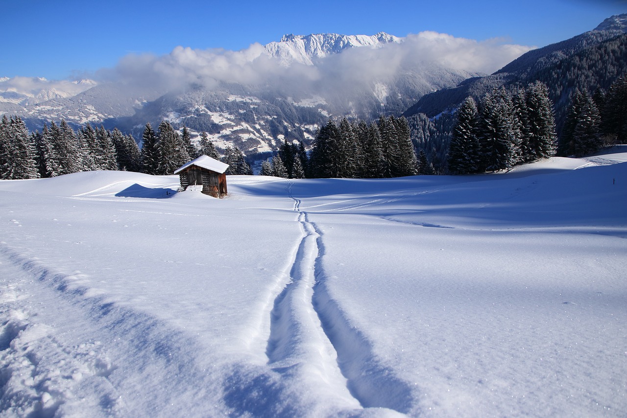 Žiema, Golm, Vorarlbergas, Montafon, Kalnai, Vaizdas, Dangus, Mėlynas, Žiemą, Regėjimas