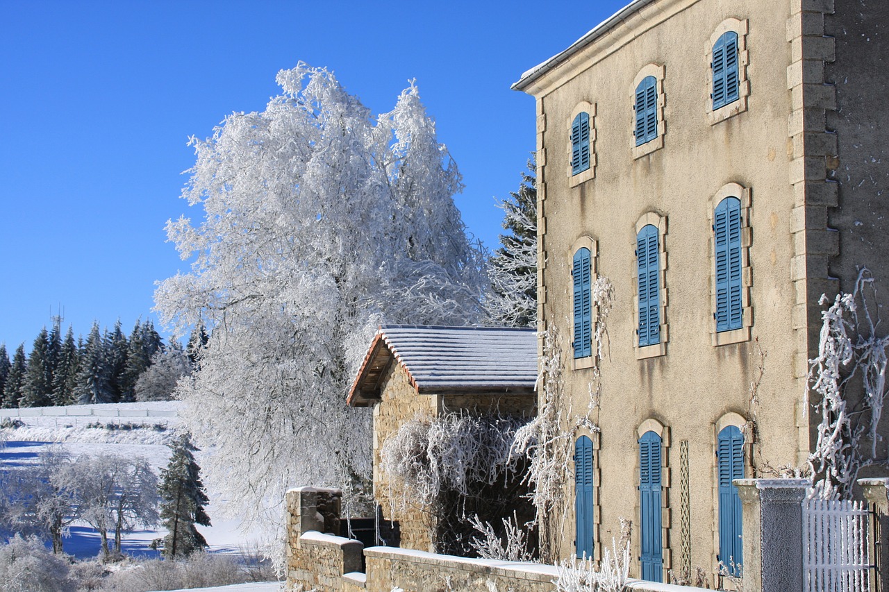 Žiema, Prancūzų Kaimas, Prancūzų Kalba, Kaimas, Namas France, Sniegas, Auvergne, Nemokamos Nuotraukos,  Nemokama Licenzija