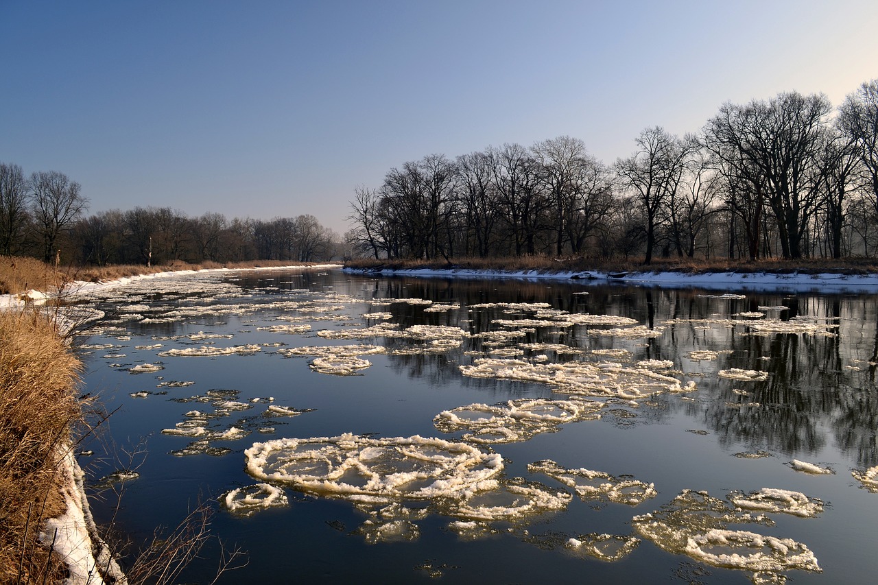 Žiema, Upė, Lenkija, Nemokamos Nuotraukos,  Nemokama Licenzija