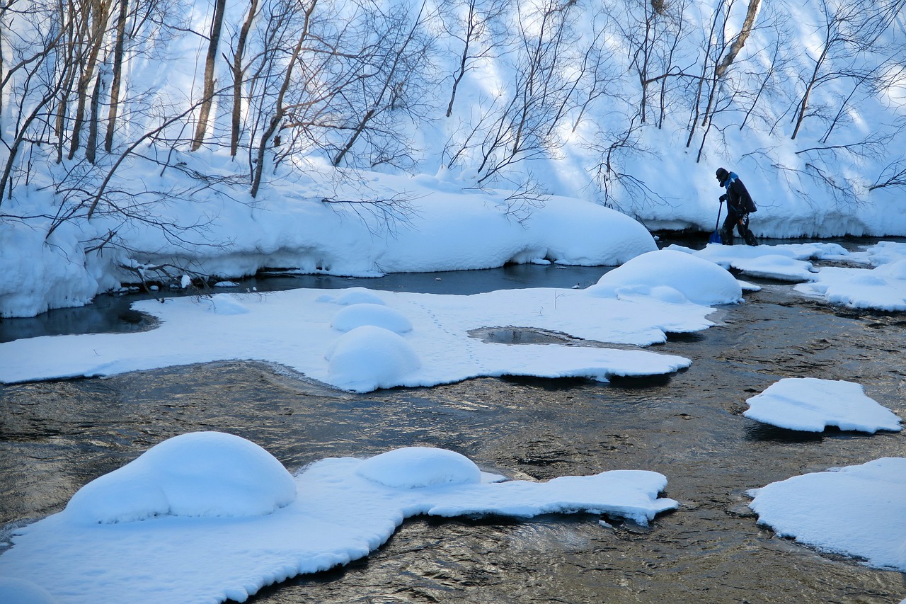 Žiema, Sniegas, Upė, Akmenys, Šaltas, Ledas, Gamta, Šaltis, Snowdrift, Dėl