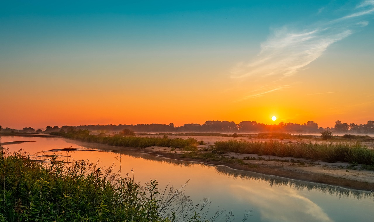 Wisla,  Sunrise,  Rytą,  Dawn,  Rūkas,  Dangus,  Upė,  Kraštovaizdis,  Pobūdį,  Vandens