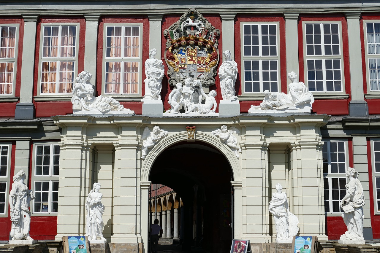 Wolfenbüttel, Pilis, Architektūra, Akmens Figūros, Pastatas, Vokietija, Žemutinė Saksonija, Statulos, Skulptūra, Fasadas