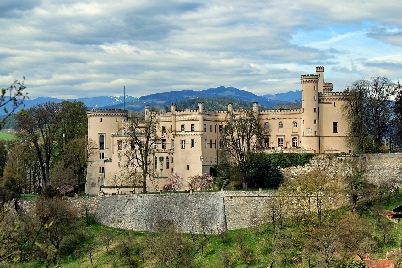 Wolfsberg, Austria, Kraštovaizdis, Vaizdingas, Pilis, Tvirtovė, Istorinis, Istorinis, Orientyras, Medžiai