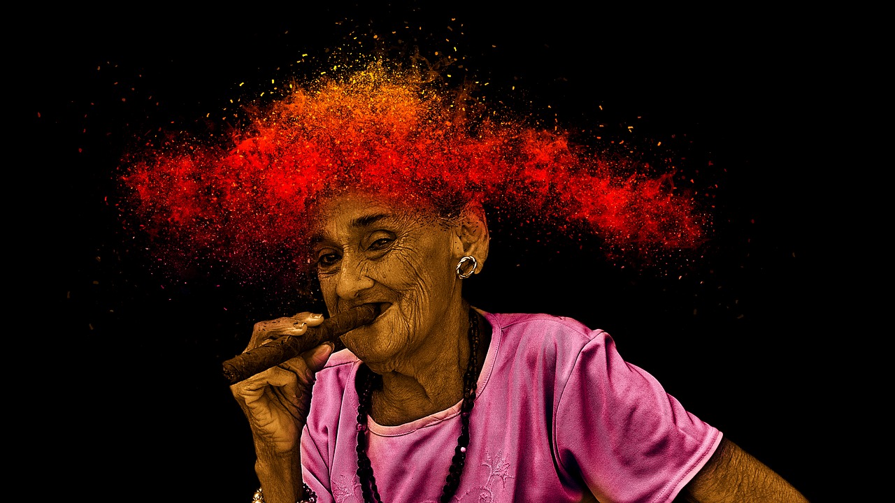 Moteris, Kuba, Cigaras, Rūkymas, Havana, Portretas, Asmuo, Kubos, Papuoštas, Senas