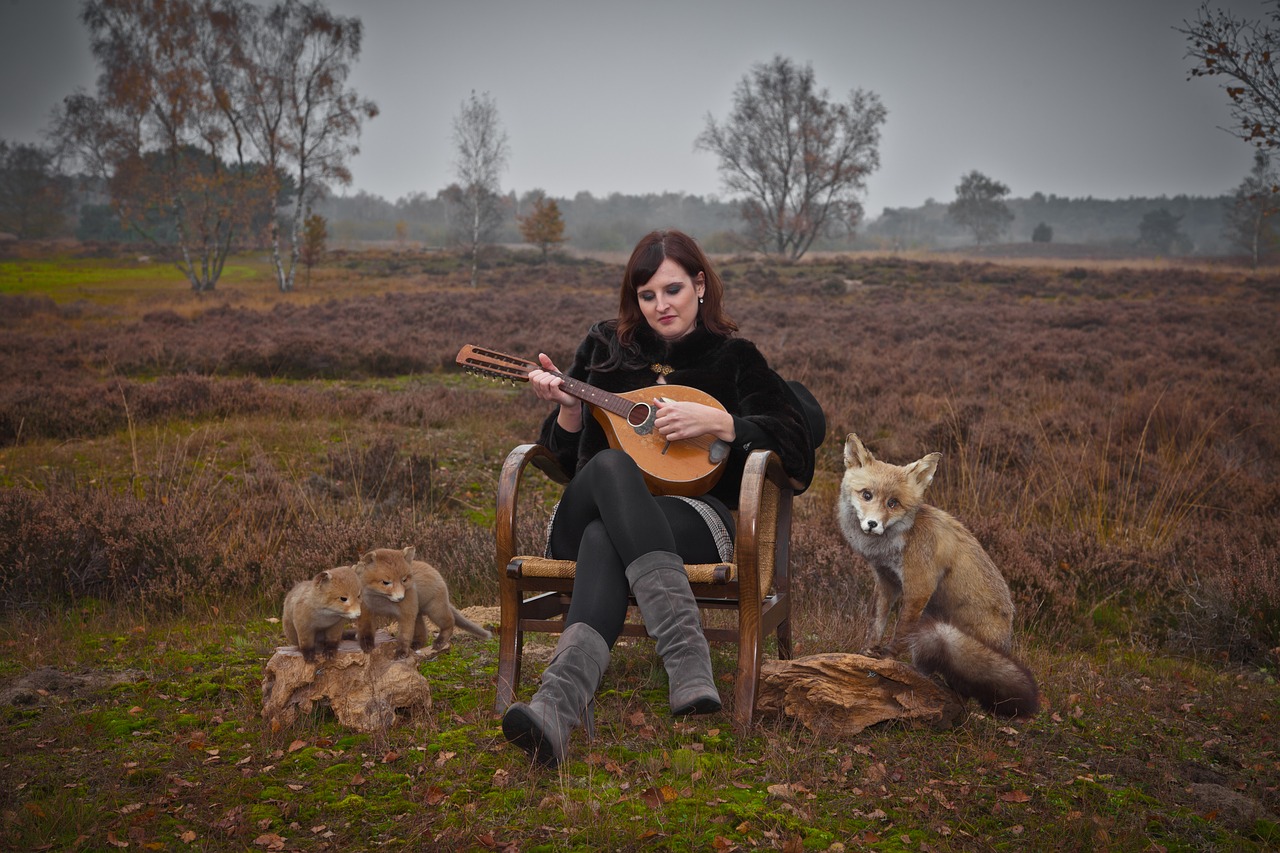 Moteris, Mandolinas, Muzika, Fuksas, Laukiniai Gyvūnai, Menas, Heide, Erika, Nemokamos Nuotraukos,  Nemokama Licenzija