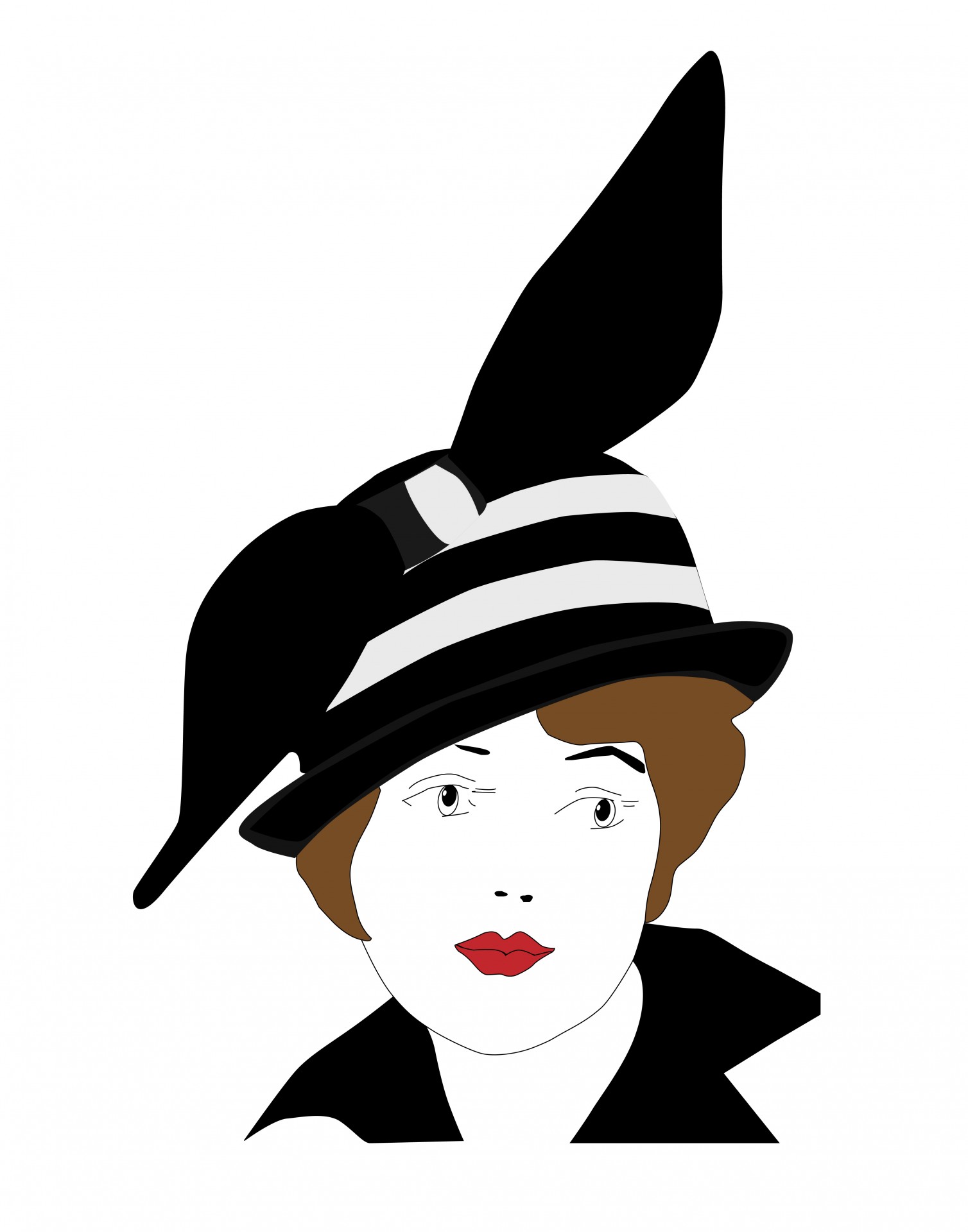Moteris,  Lady,  Mergaitė,  Moteris,  Asmuo,  1920S,  1920,  Vintage,  Skrybėlę,  Juoda