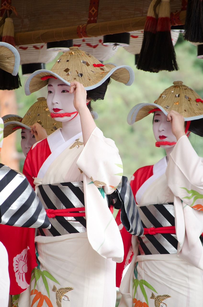 Moterys, Kimono, Japonija, Japanese, Tradicinis, Rytietiškas, Tradicija, Raudona, Balta, Asija