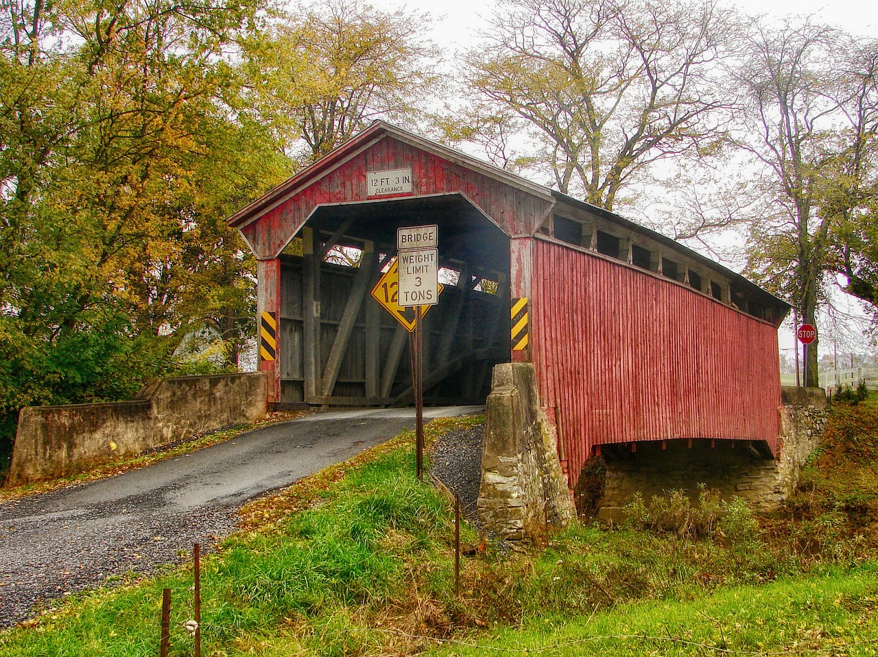 Medinis Tiltas, Kraštovaizdis, Vaizdingas, Pennsylvania, Hdr, Gamta, Lauke, Kritimas, Ruduo, Medžiai