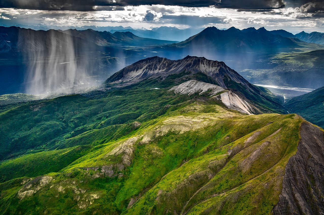 Wrangell, Kalnai, Alaska, Kraštovaizdis, Lietus, Audra, Tundra, Gamta, Lauke, Vaizdingas