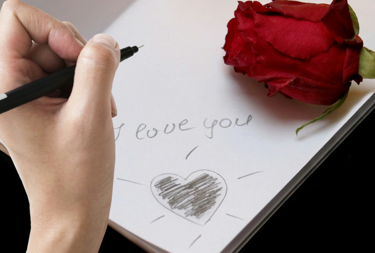 Rašymas,  Pranešimas,  Aš Tave Myliu,  Popierius,  Meilė,  Šrifto,  Raidės,  Rožė,  Raudona Roze,  Romantika