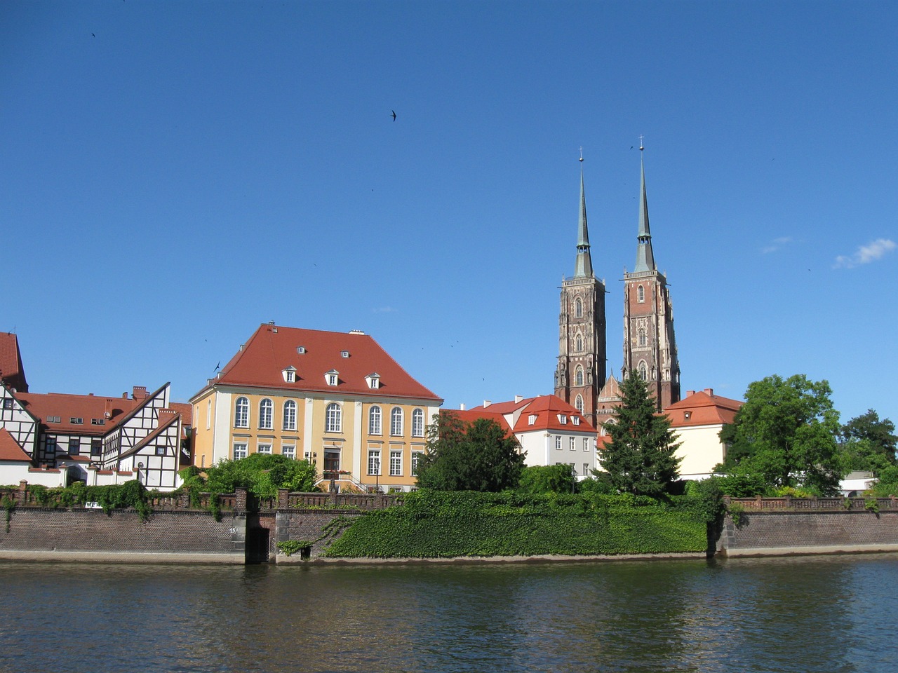 Wrocław, Ostrów Tumski, Upė, Katedra, Lenkija, Architektūra, Miestas, Paminklas, Nemokamos Nuotraukos,  Nemokama Licenzija