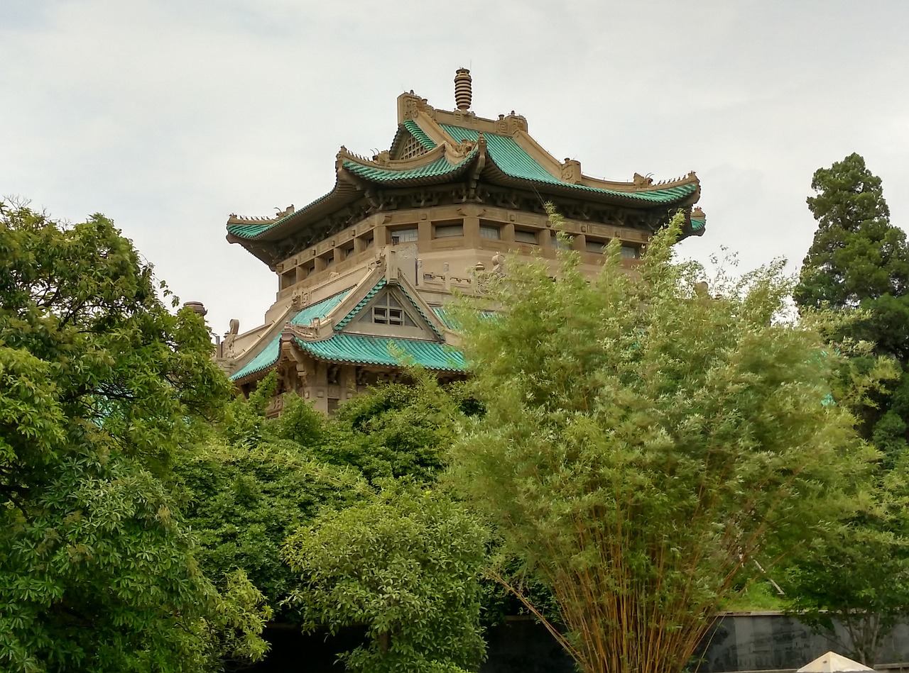 Wuhan Universitetas, Vyšnių Viršuje, Senoji Biblioteka, Nemokamos Nuotraukos,  Nemokama Licenzija