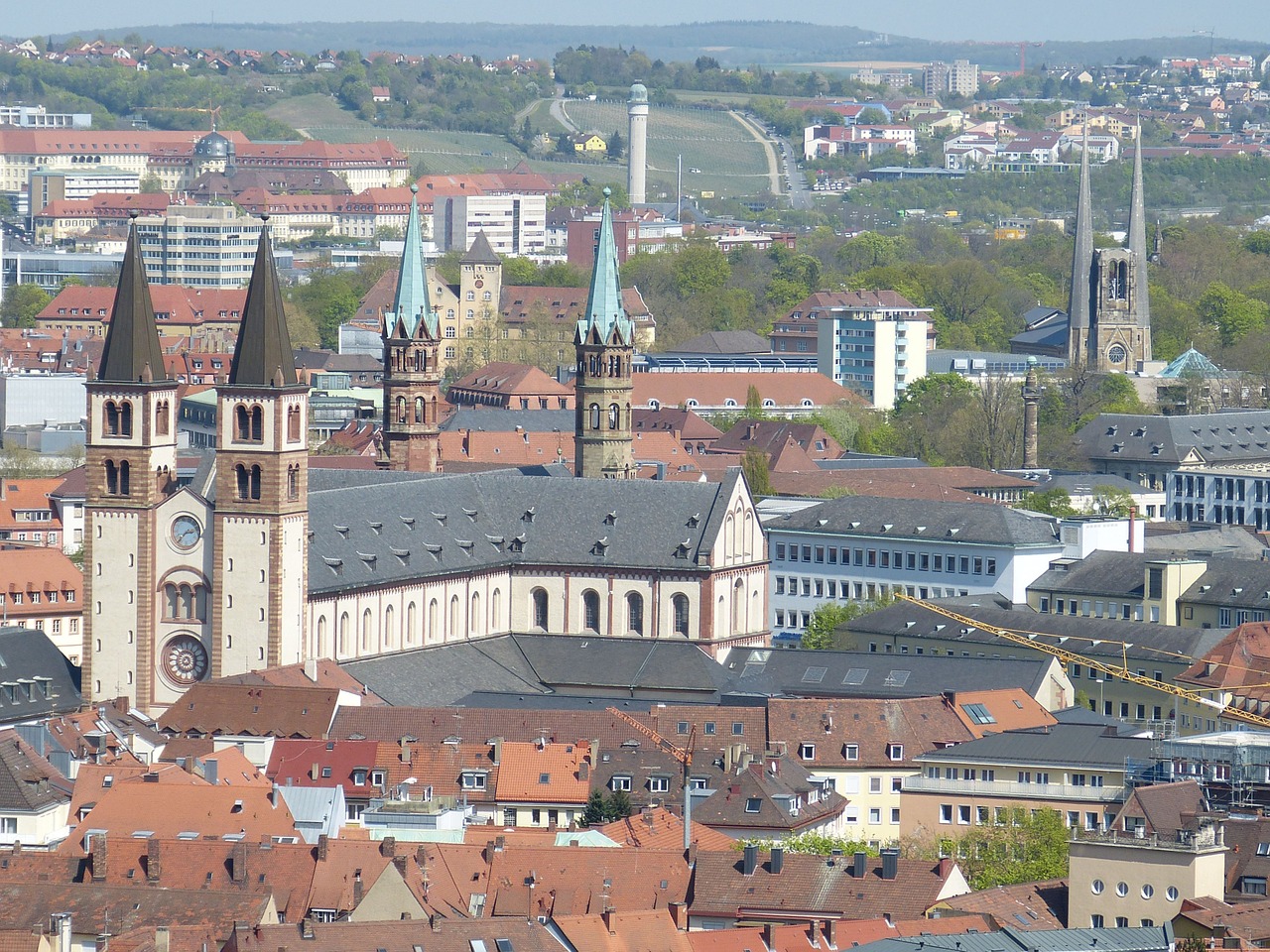 Würzburg, Bavarija, Swiss Francs, Istoriškai, Senamiestis, Architektūra, Vaizdas, Perspektyva, Panorama, Miesto Vaizdas