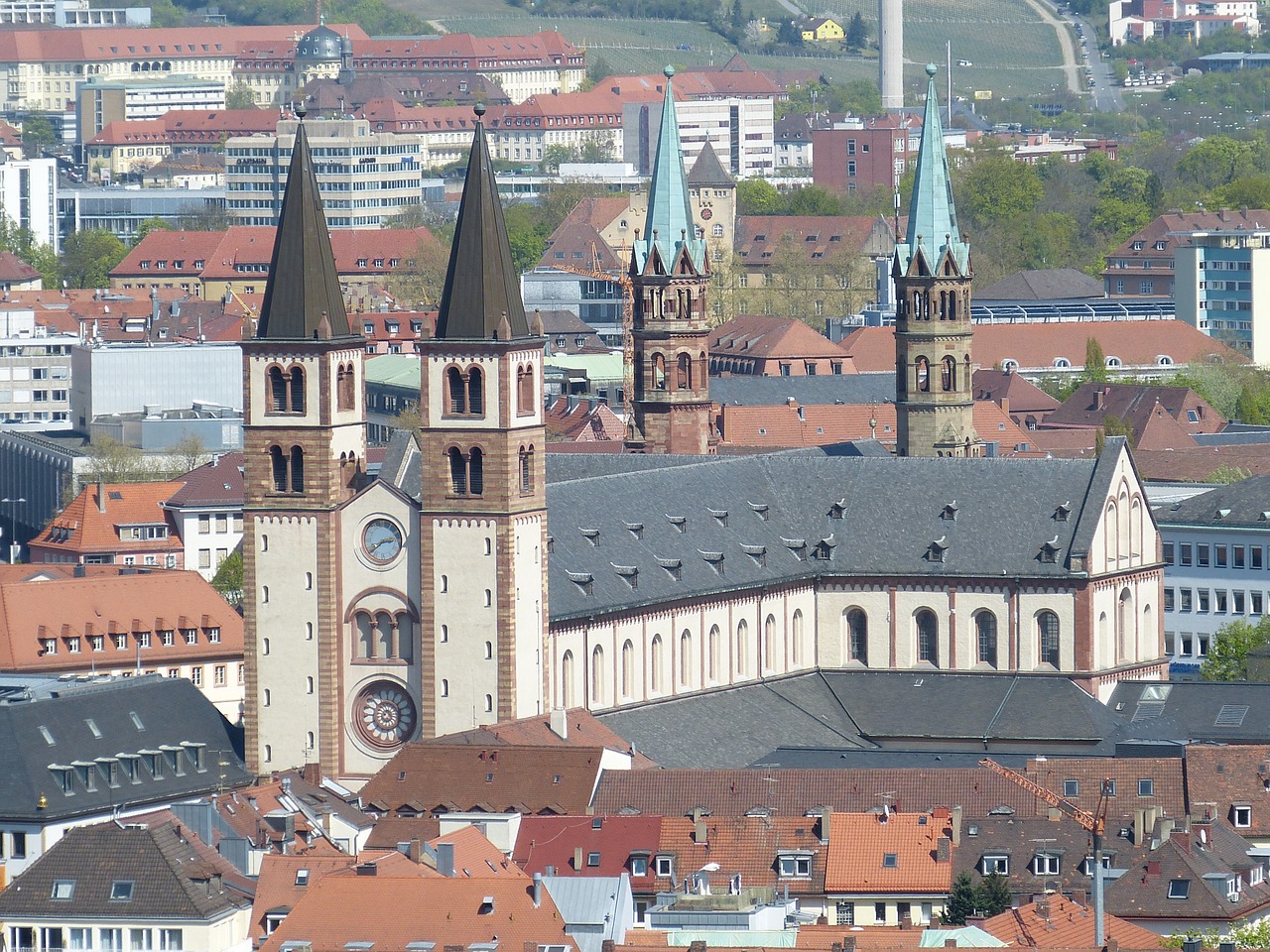 Würzburg, Bavarija, Swiss Francs, Istoriškai, Senamiestis, Architektūra, Vaizdas, Perspektyva, Panorama, Miesto Vaizdas