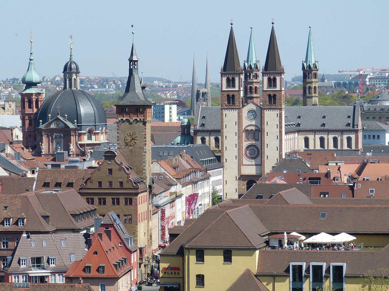 Würzburg, Bavarija, Swiss Francs, Romantiškas, Vokietija, Perspektyva, Vaizdas, Architektūra, Miestas, Istoriškai