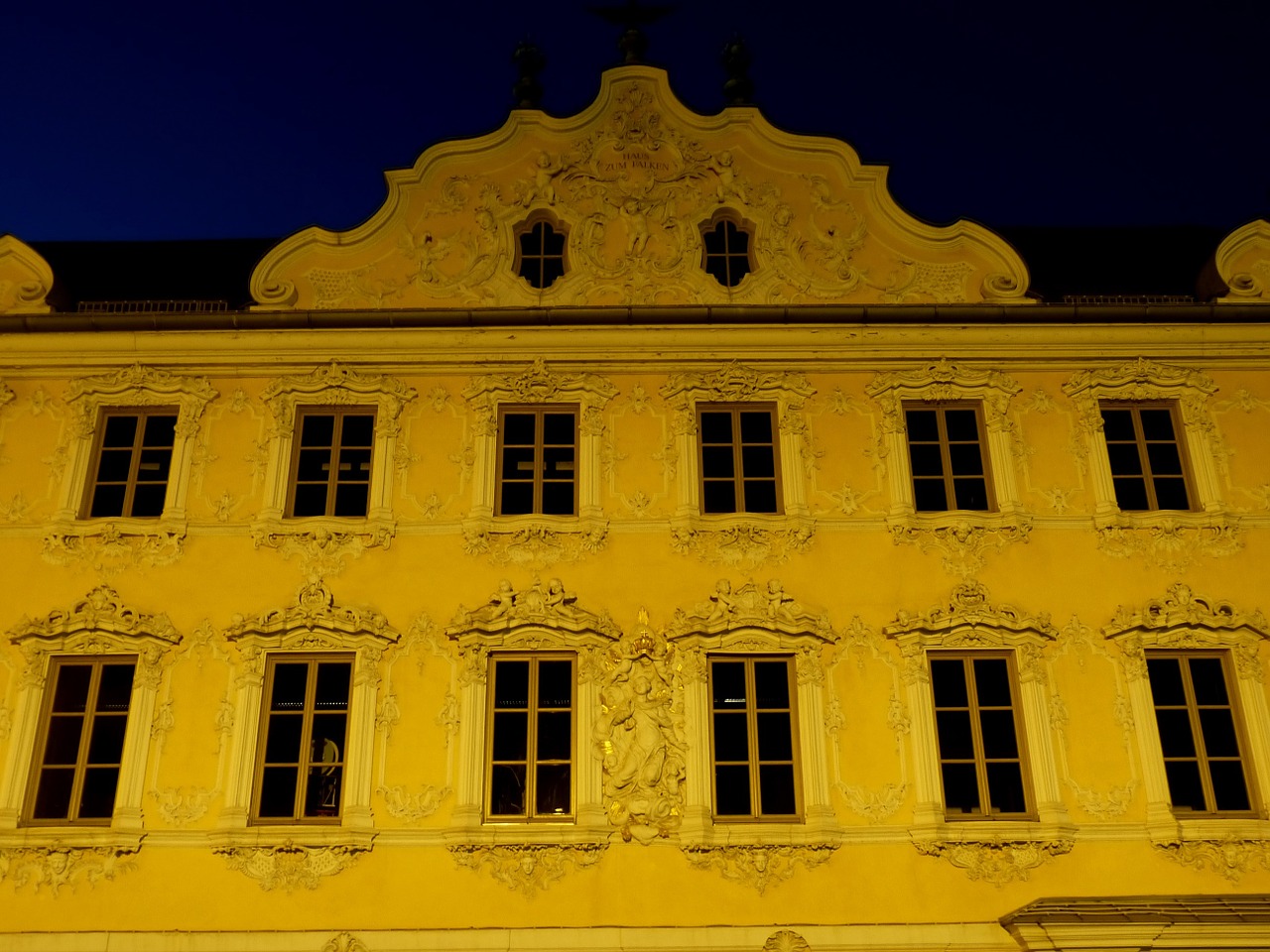 Würzburg, Bavarija, Naktis, Vakaras, Naktinė Nuotrauka, Swiss Francs, Istoriškai, Pastatas, Idiliškas, Fasadas