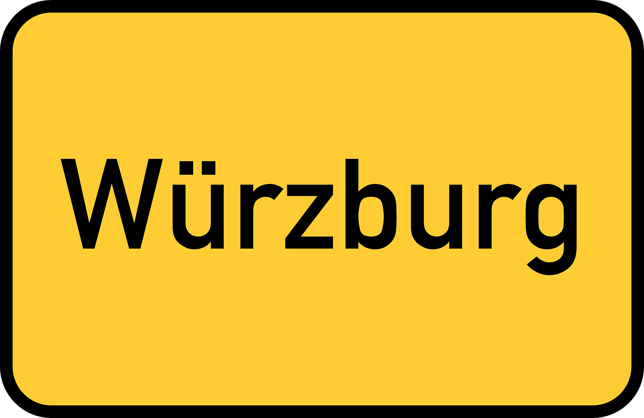 Würzburg, Francūzija, Bavarija, Miesto Ženklas, Miesto Ribų Ženklas, Įėjimo Ženklas, Vartai, Eismas, Kelio Ženklas, Kelio Ženklas