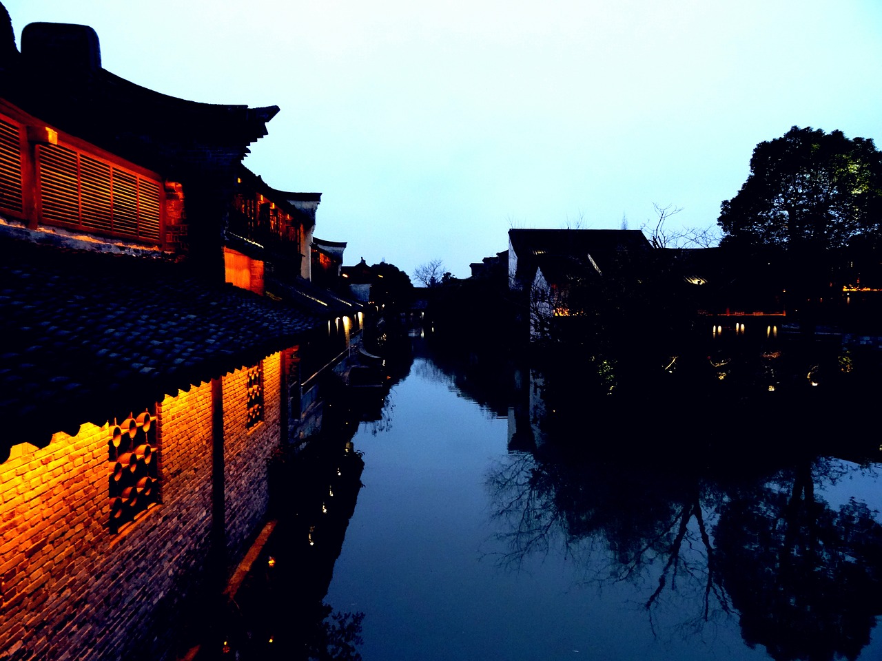 Wuzhen, Naktinis Vaizdas, Upė, Nemokamos Nuotraukos,  Nemokama Licenzija