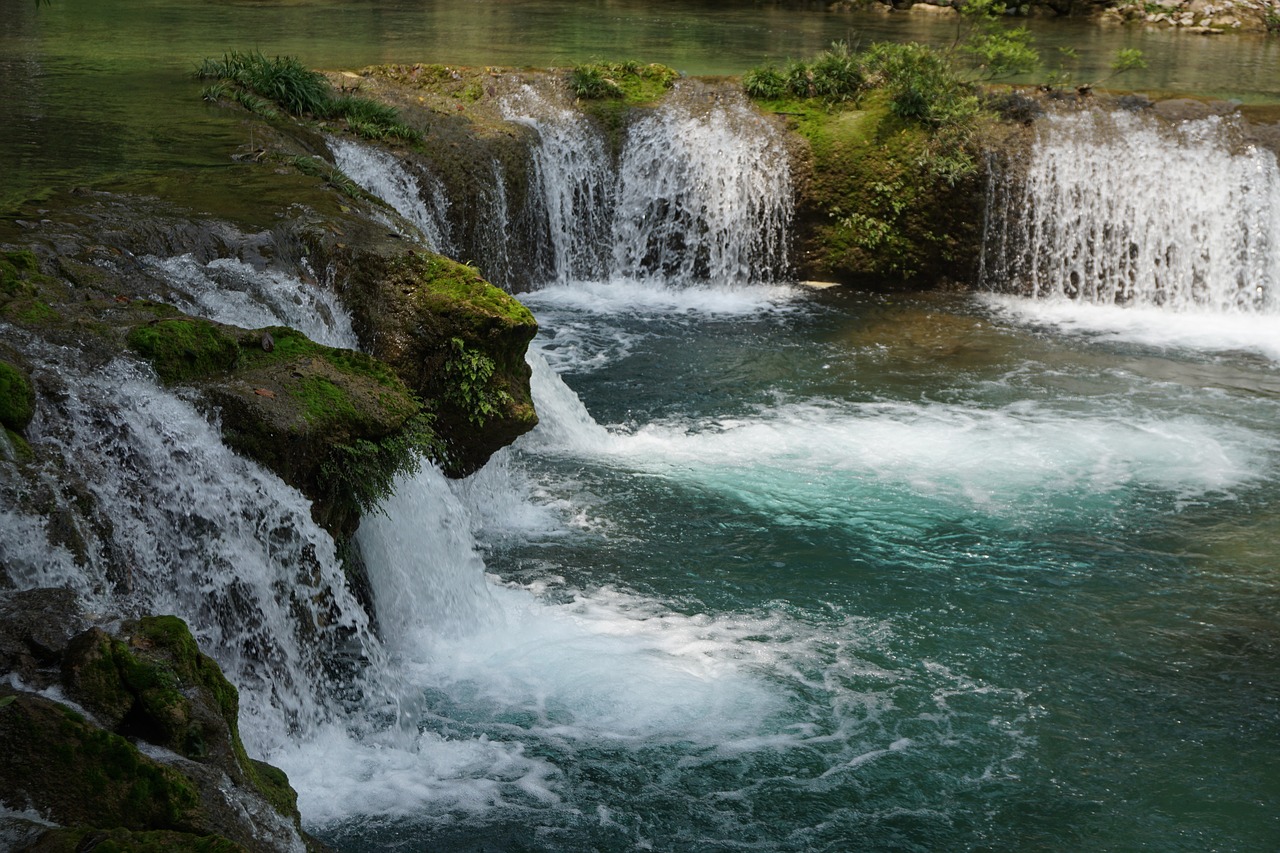 Xiaoqikong, Vanduo, Kurortai, Samanos, Baseinas, Kritimo, Guizhou, Peržiūros, Kraštovaizdis, Nemokamos Nuotraukos