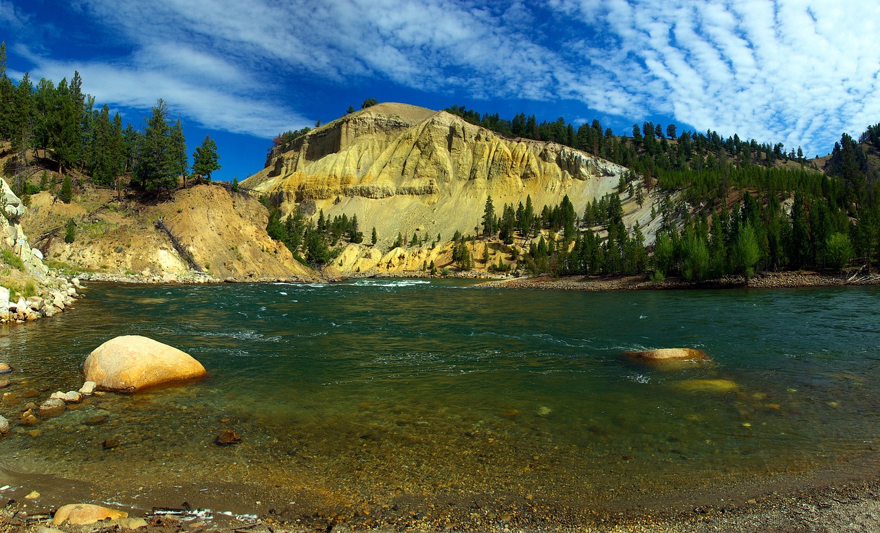 Yellowstone River View,  Jeloustouno,  Pilietis,  Parkas,  Vajomingas,  Rami,  Upė,  Canyon,  Peizažas,  Kraštovaizdis