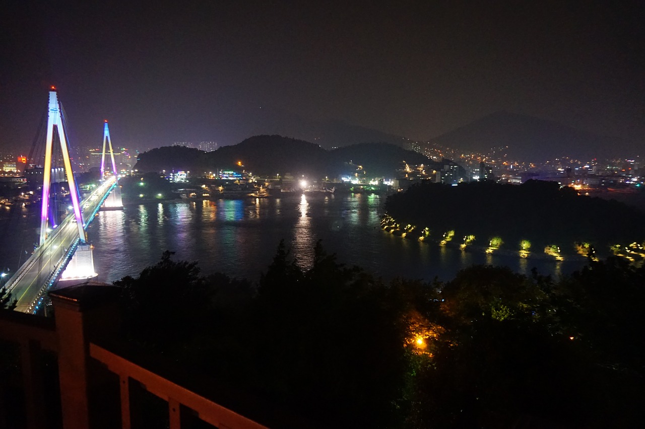 Yeosu, Akmens Kalnų Tiltas, Naktinis Vaizdas, Nemokamos Nuotraukos,  Nemokama Licenzija