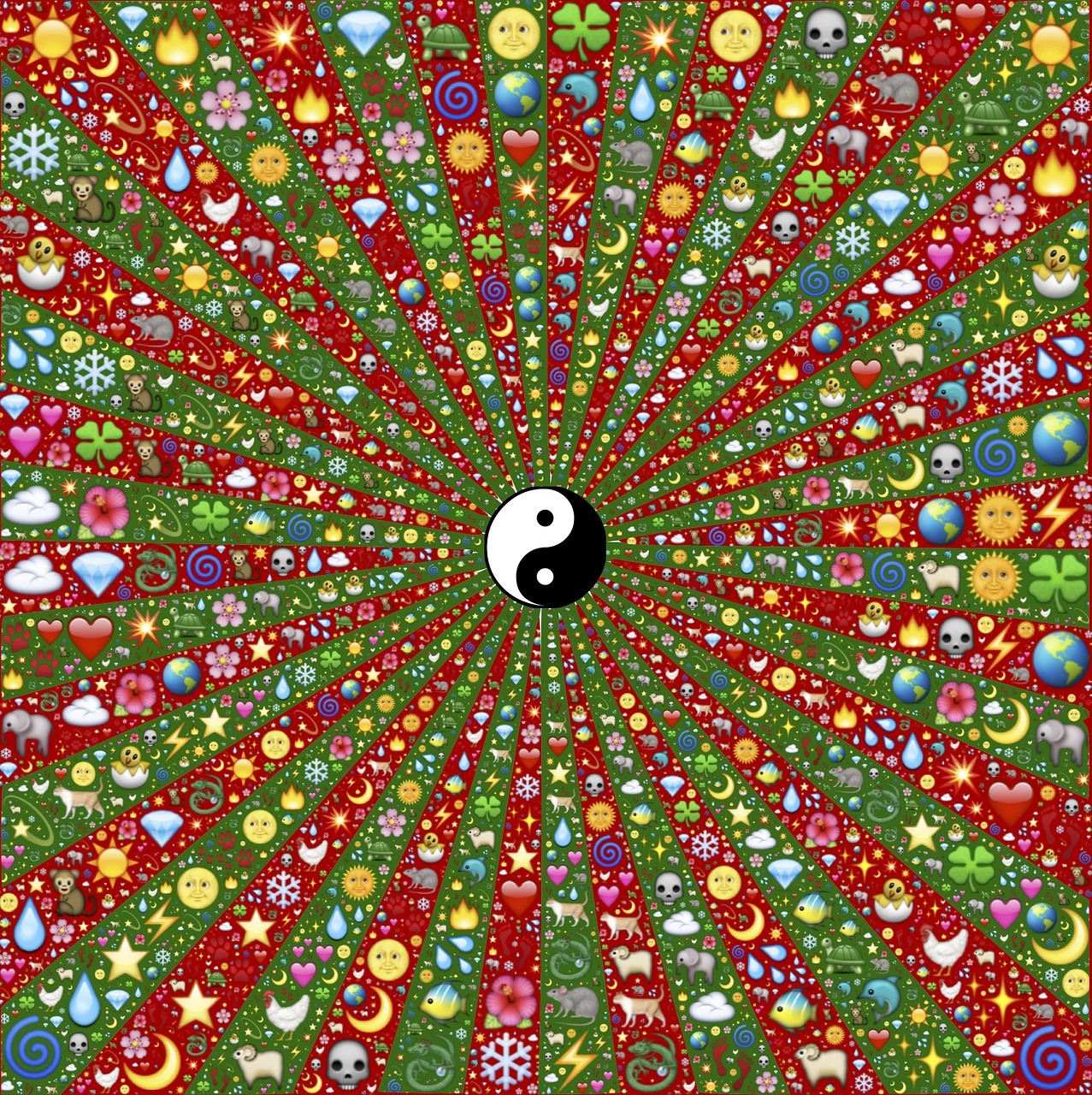 Yin Yang, Spinduliai, Spinduliavimo, Spinduliuoja, Konvergencija, Skirtumų, Atsiradimas, Dizainas, Gamta, Natūralus