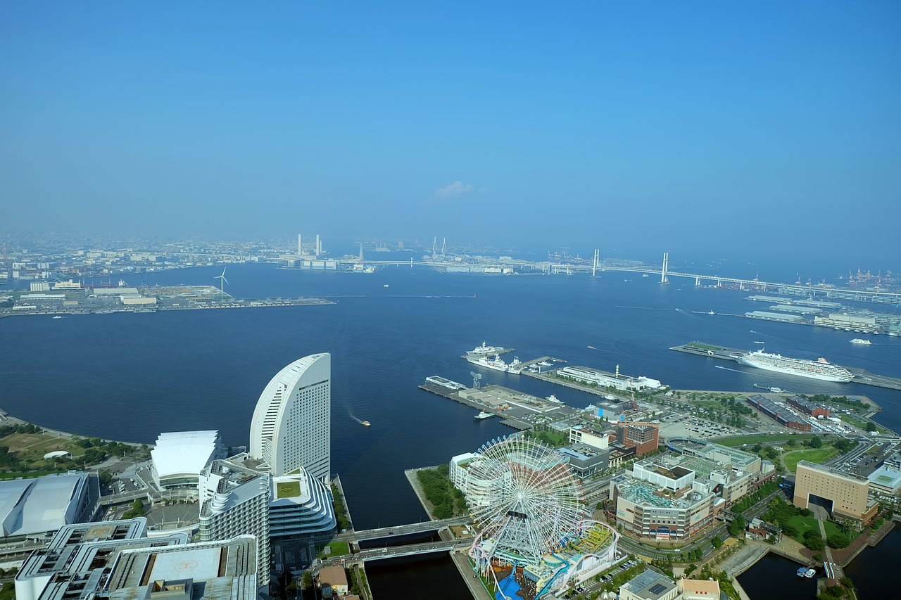 Yokohama, Japonija, Uostas, Orientyras, Kanagawa, Kraštovaizdis, Yokohama, Landmark Tower, Harbour Mirai, Minato Mirai