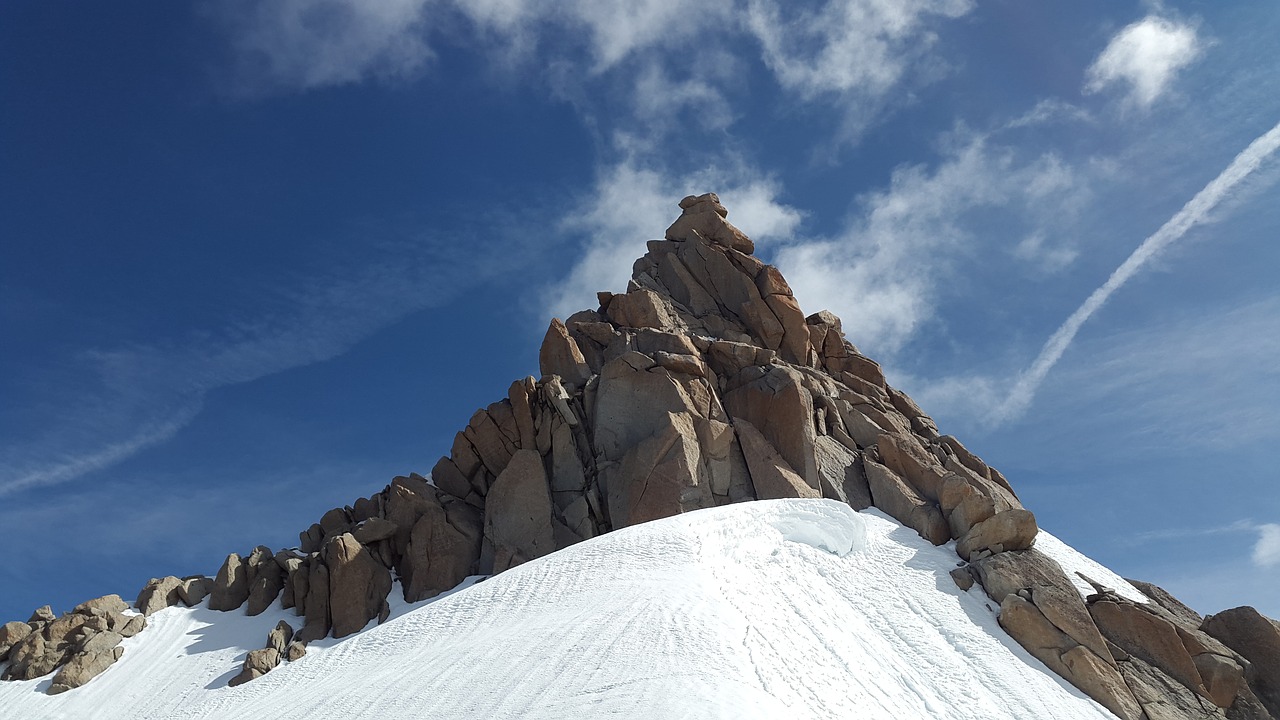 Jūs Aiguille Planas, Midi-Plano Kraigas, Granitas, Chamonix, Aukšti Kalnai, Kalnai, Alpių, Aukščiausiojo Lygio Susitikimas, Sniegas, Aukštas